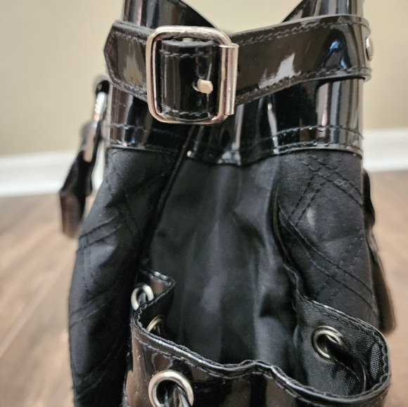 LuLu Black Quilted Patent Leather-look Purse - Picture 10 of 10